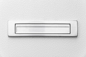 Modern grey color metal letter box isolated on white background