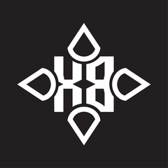 XB Logo monogram with four cone rounded by the shape design template