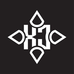 XC Logo monogram with four cone rounded by the shape design template