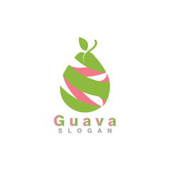 Guava fruit logo design simple and modern template vector