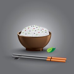 rice bowl with chopsticks