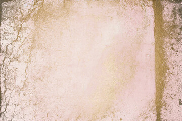 Luxury grunge texture. Gold Cracks. Light Pink background