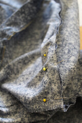 Close ups sewing with machine
