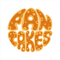 delicious round pancake stylized lettering