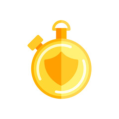 security time shield icon isolated on white background. vector illustration in flat style. EPS 10