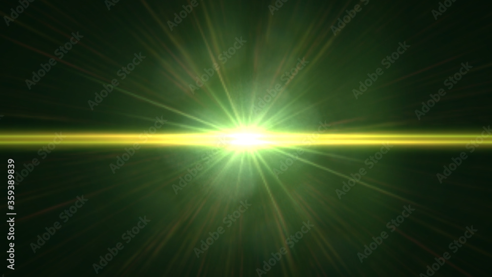 Poster green lens flare effect overlay texture with bokeh effects around the center in front of a black bac