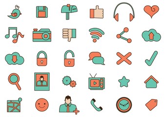 social media icons set
