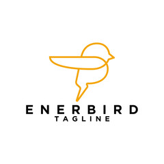 simple monoline energy and bird logo design