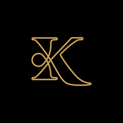 monogram initial letter K logo design