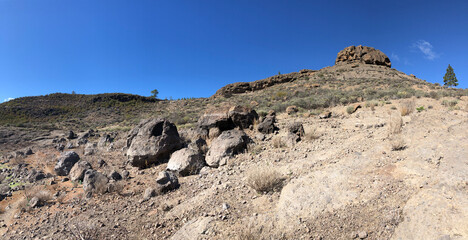 Rocky landscape around Las Ninas Reservoir
