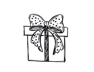 Gift boxes set. Hand drawn illustrations.