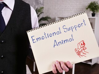 Emotional Support Animal inscription on the sheet.