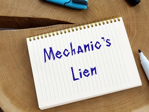 Mechanic's Lien Phrase On The Page.