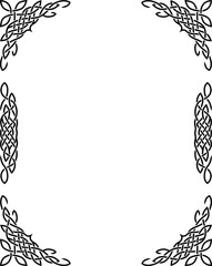 Rectangular celtic frame with traditional pattern, braiding with a pigtail.