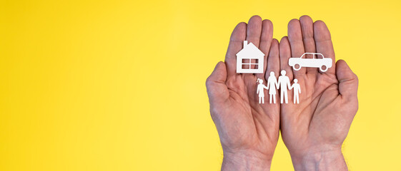Concept of life, home and auto insurance