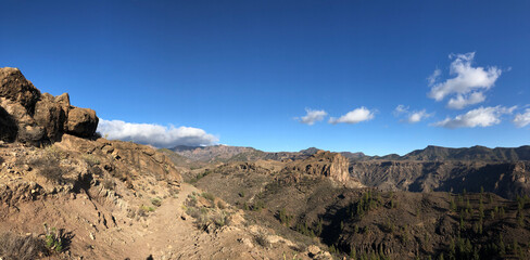 Fototapeta na wymiar Panoramic scenery around Las Ninas Reservoir