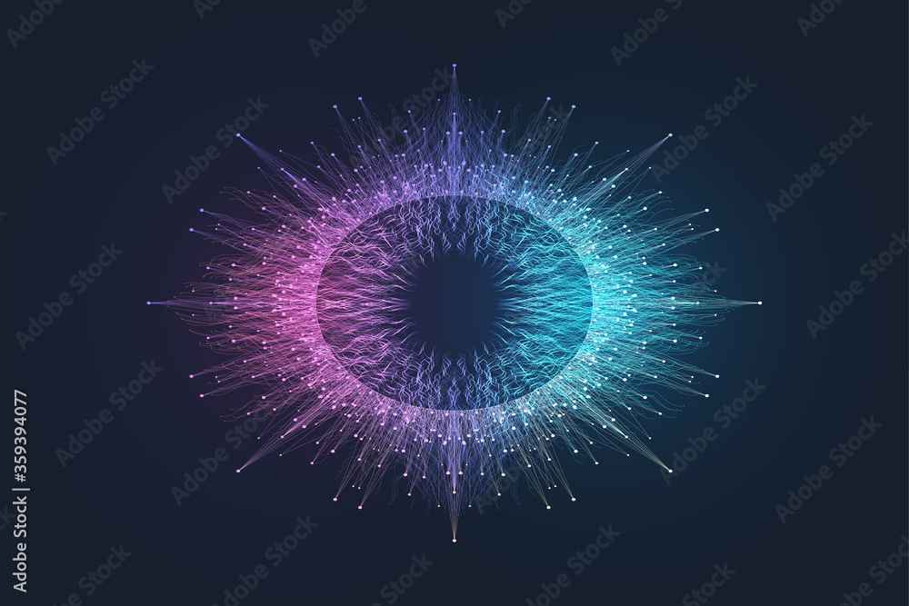 Poster spiral sound wave rhythm lines and dots dynamic abstract background. music wave poster design. vecto