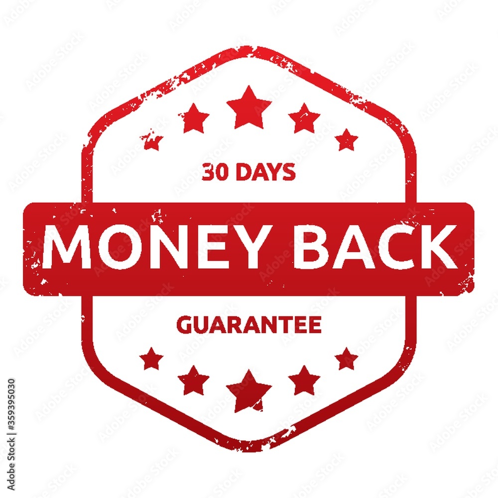 Sticker money back guarantee label