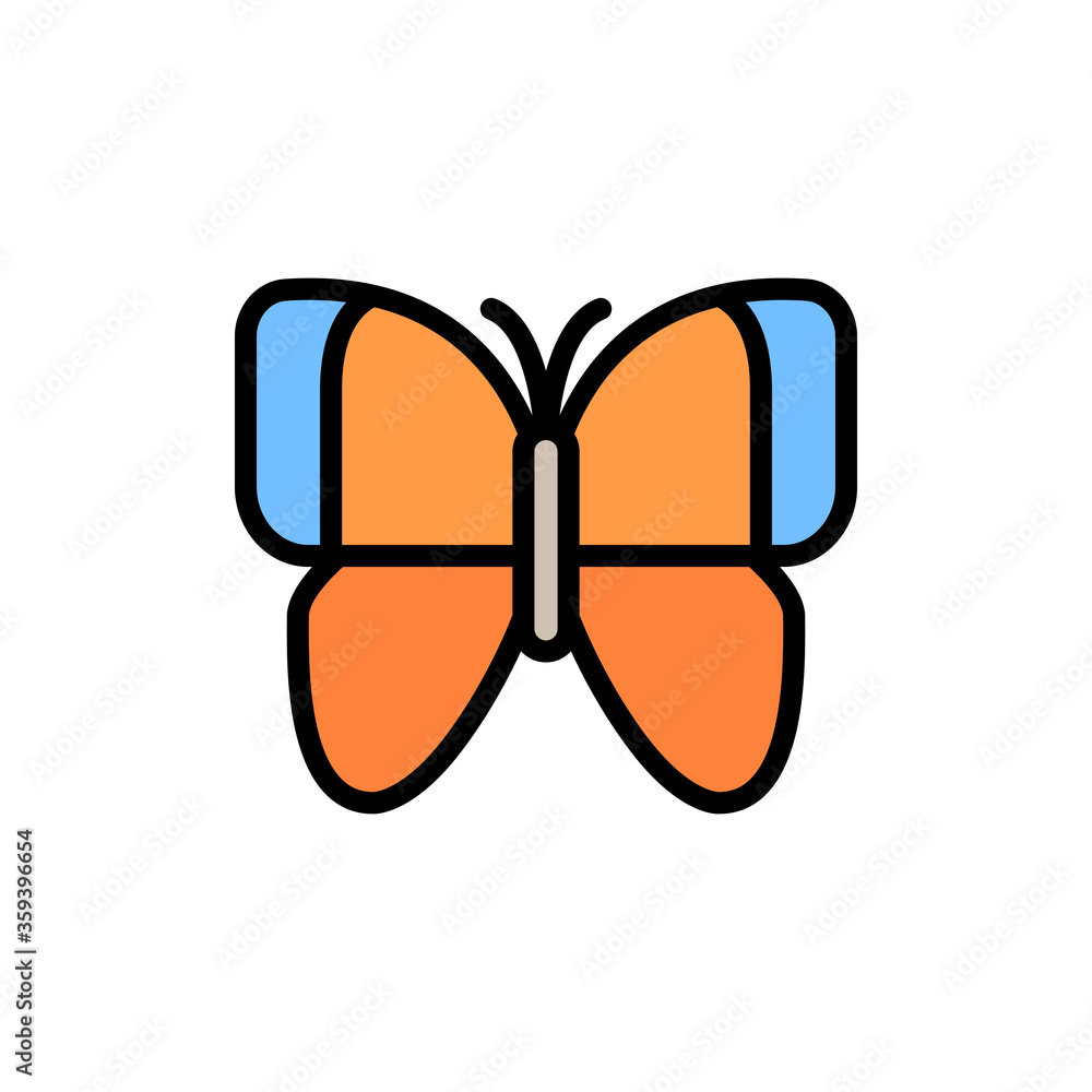 Poster butterfly, insect icon. simple color with outline vector elements of lepidoptera icons for ui and ux