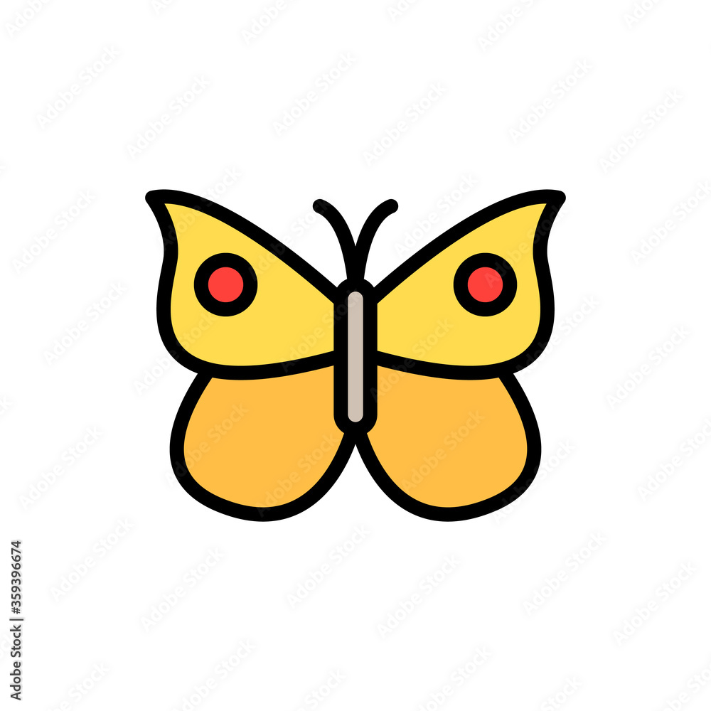 Poster butterfly, insect icon. simple color with outline vector elements of lepidoptera icons for ui and ux