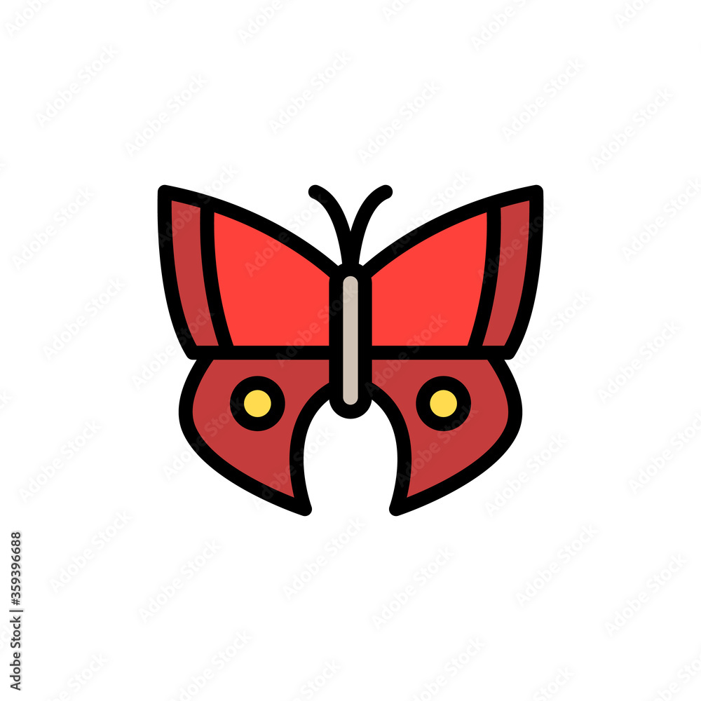 Poster butterfly, insect icon. simple color with outline vector elements of lepidoptera icons for ui and ux