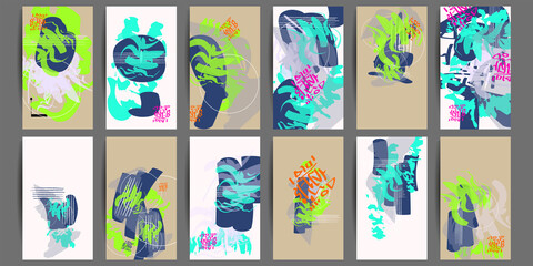 Minimal covers a network of creative modern abstract banners. Future geometric design with shapes lines and dots. EPS 10 vector illustration