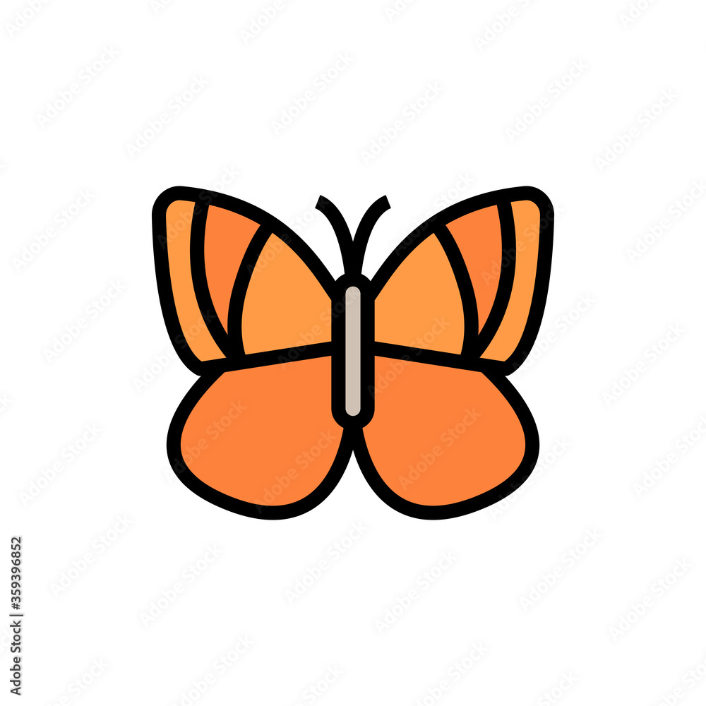 Poster butterfly, insect icon. simple color with outline vector elements of lepidoptera icons for ui and ux