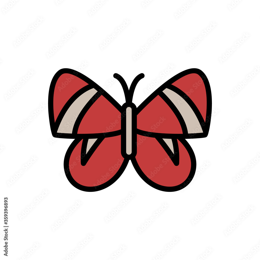 Poster butterfly, insect icon. simple color with outline vector elements of lepidoptera icons for ui and ux