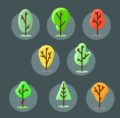 Different weather conditions, seasons. Many different trees