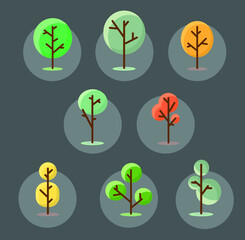 Different weather conditions, seasons. Many different trees