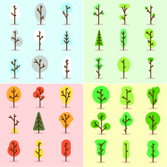Different weather conditions, seasons. Many different trees