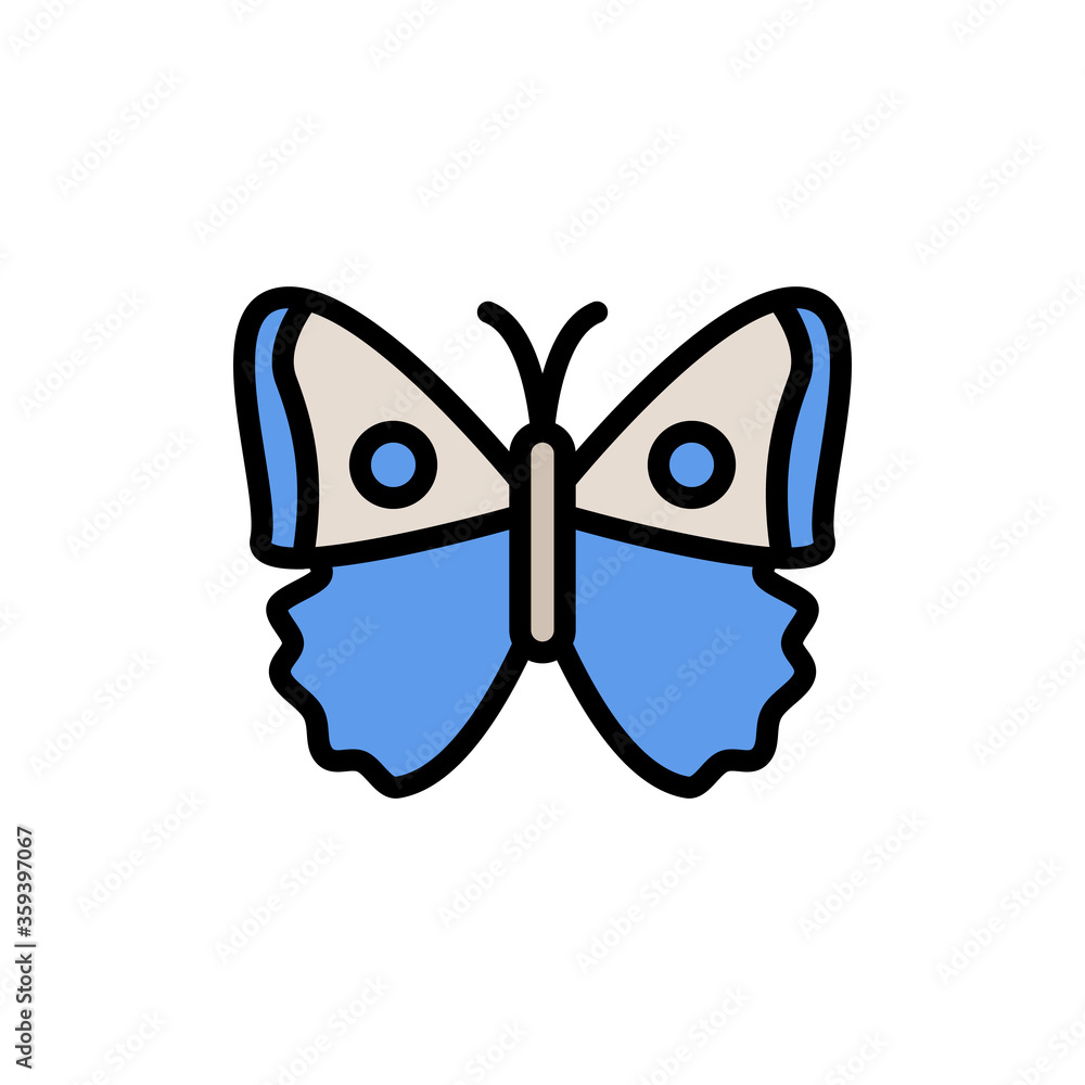 Poster butterfly, insect icon. simple color with outline vector elements of lepidoptera icons for ui and ux