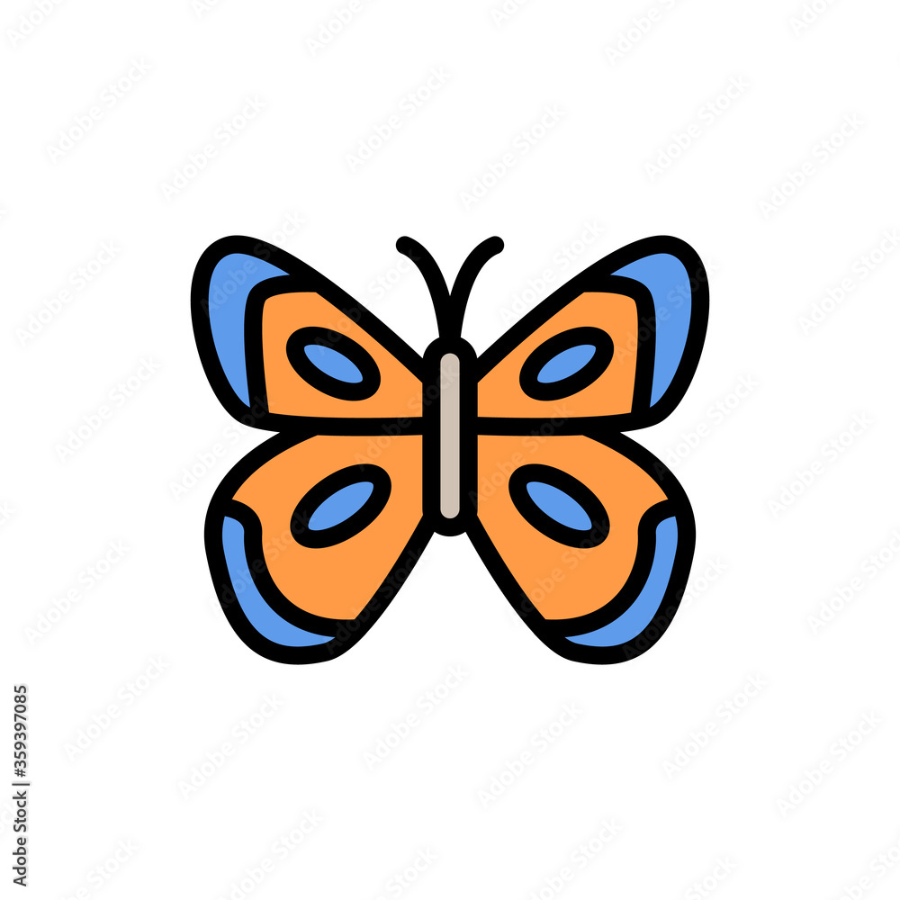 Poster butterfly, insect icon. simple color with outline vector elements of lepidoptera icons for ui and ux
