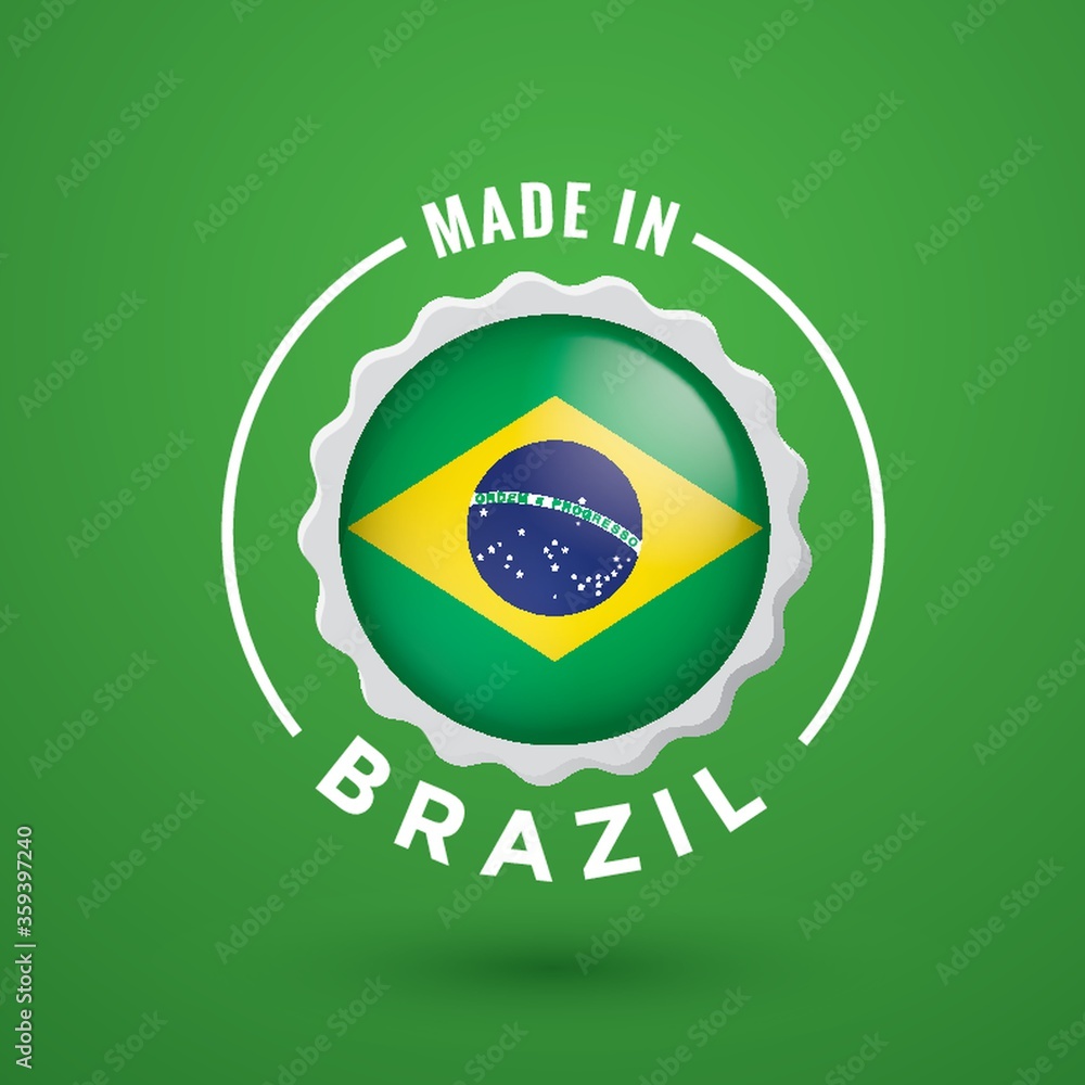 Wall mural made in brazil label