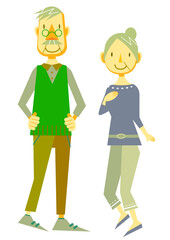 シニア夫婦　笑顔