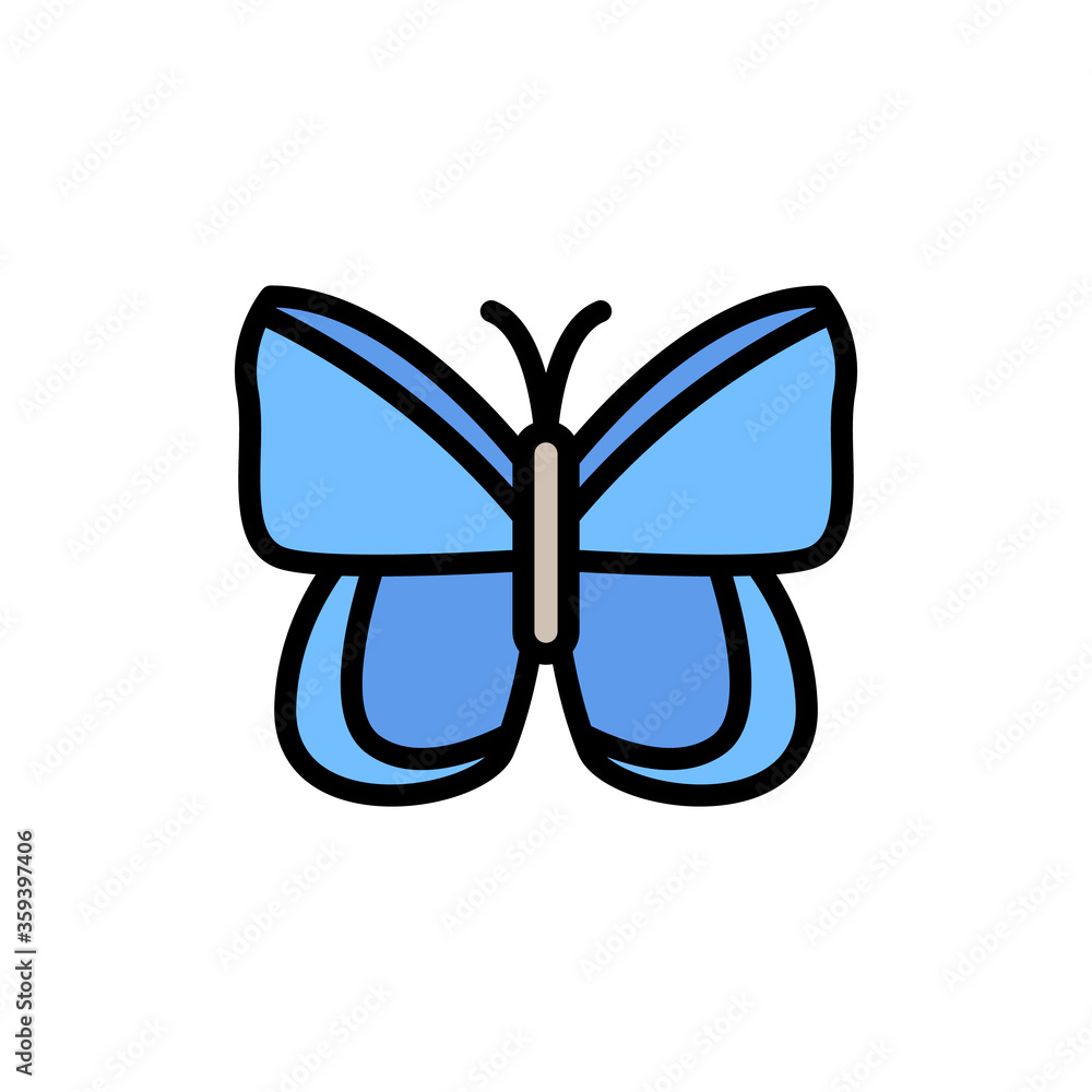 Poster butterfly, insect icon. simple color with outline vector elements of lepidoptera icons for ui and ux