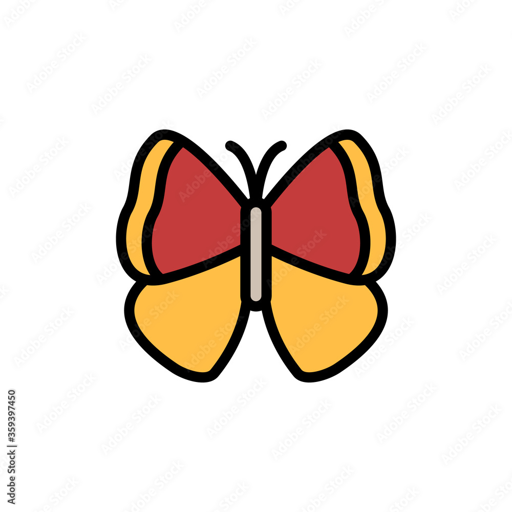 Poster butterfly, insect icon. simple color with outline vector elements of lepidoptera icons for ui and ux