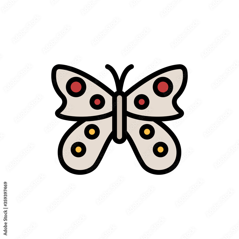 Poster butterfly, insect icon. simple color with outline vector elements of lepidoptera icons for ui and ux