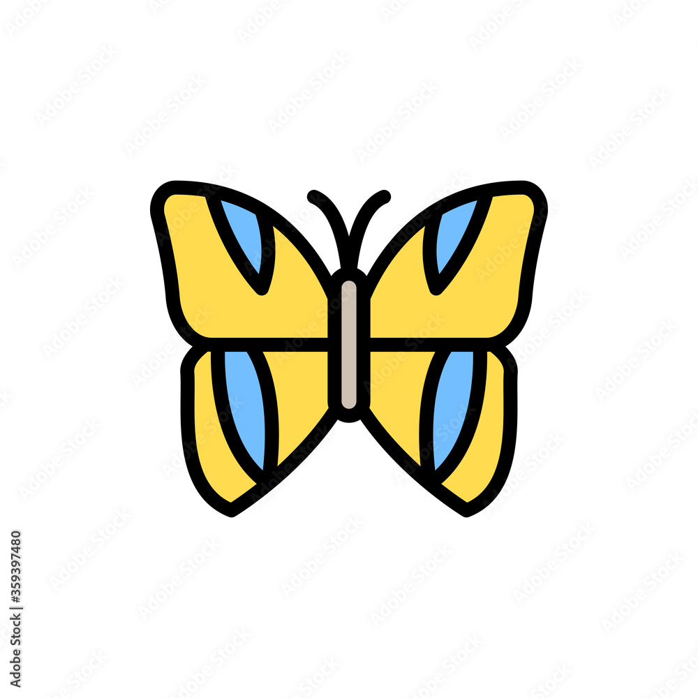 Poster butterfly, insect icon. simple color with outline vector elements of lepidoptera icons for ui and ux