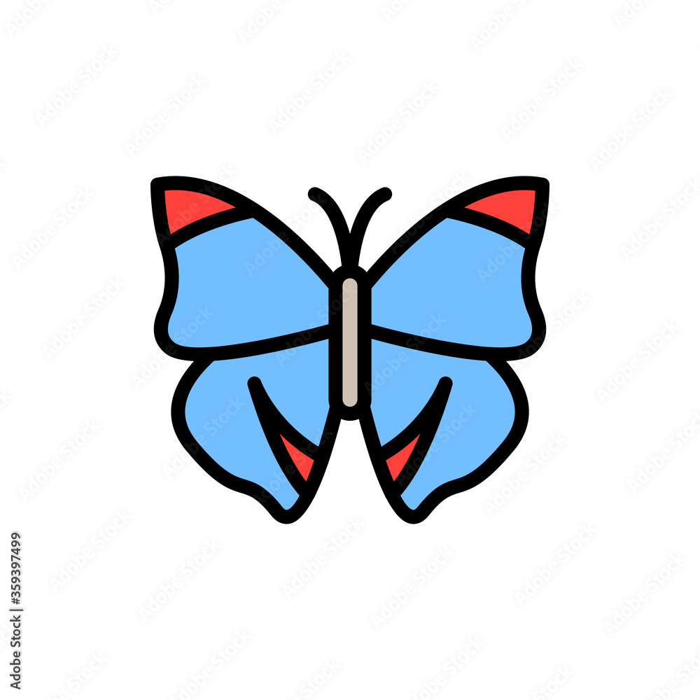 Poster butterfly, insect icon. simple color with outline vector elements of lepidoptera icons for ui and ux