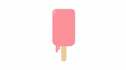 Vector Isolated Illustration of a Pink Popsicle or Icecream
