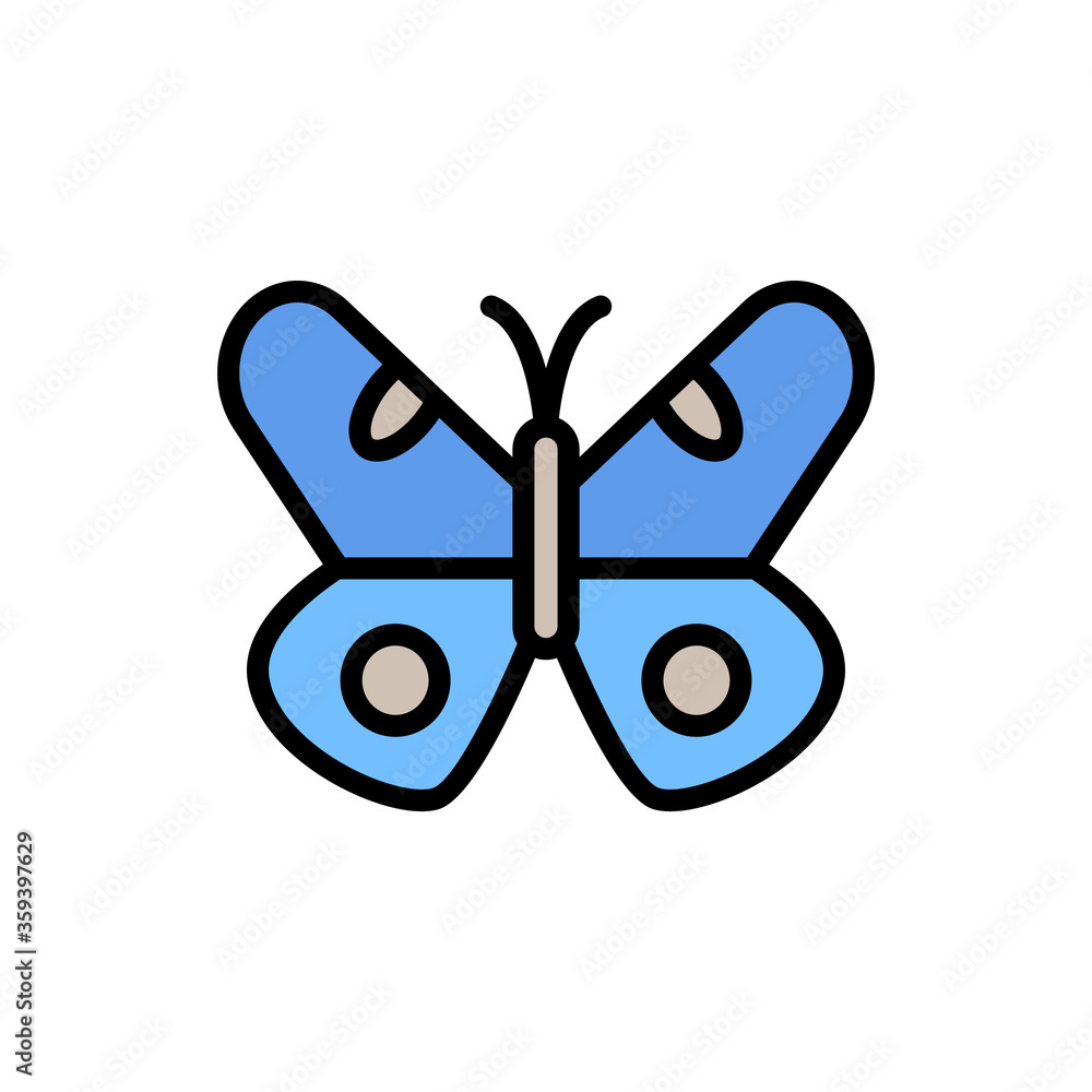 Poster butterfly, insect icon. simple color with outline vector elements of lepidoptera icons for ui and ux