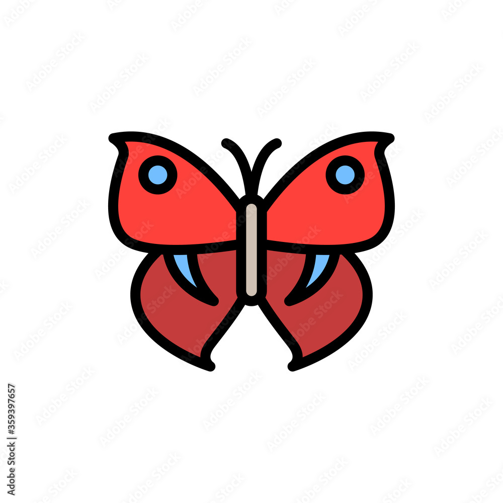 Poster butterfly, insect icon. simple color with outline vector elements of lepidoptera icons for ui and ux