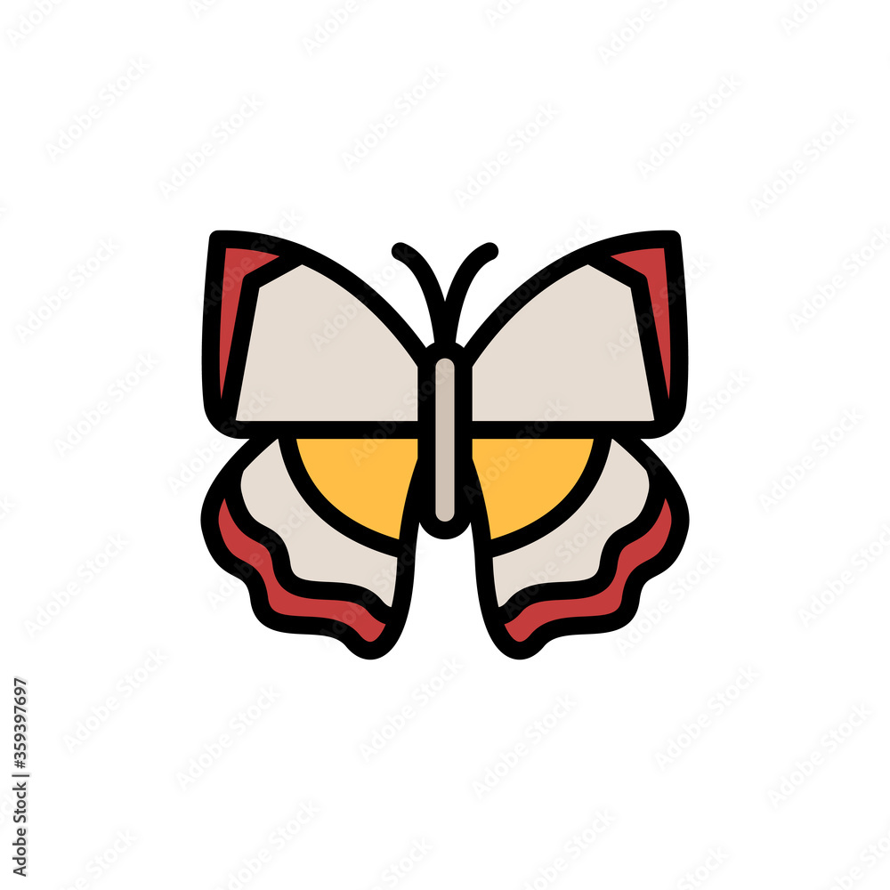 Poster butterfly, insect icon. simple color with outline vector elements of lepidoptera icons for ui and ux