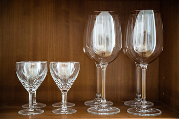 wineglass on shelf