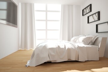 Fototapeta na wymiar modern bedroom interior design. 3D illustration