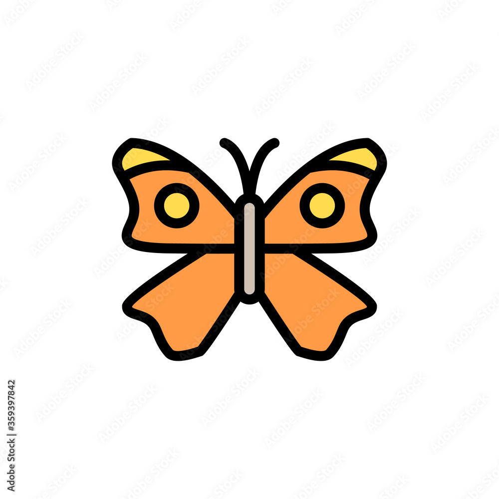 Poster butterfly, insect icon. simple color with outline vector elements of lepidoptera icons for ui and ux