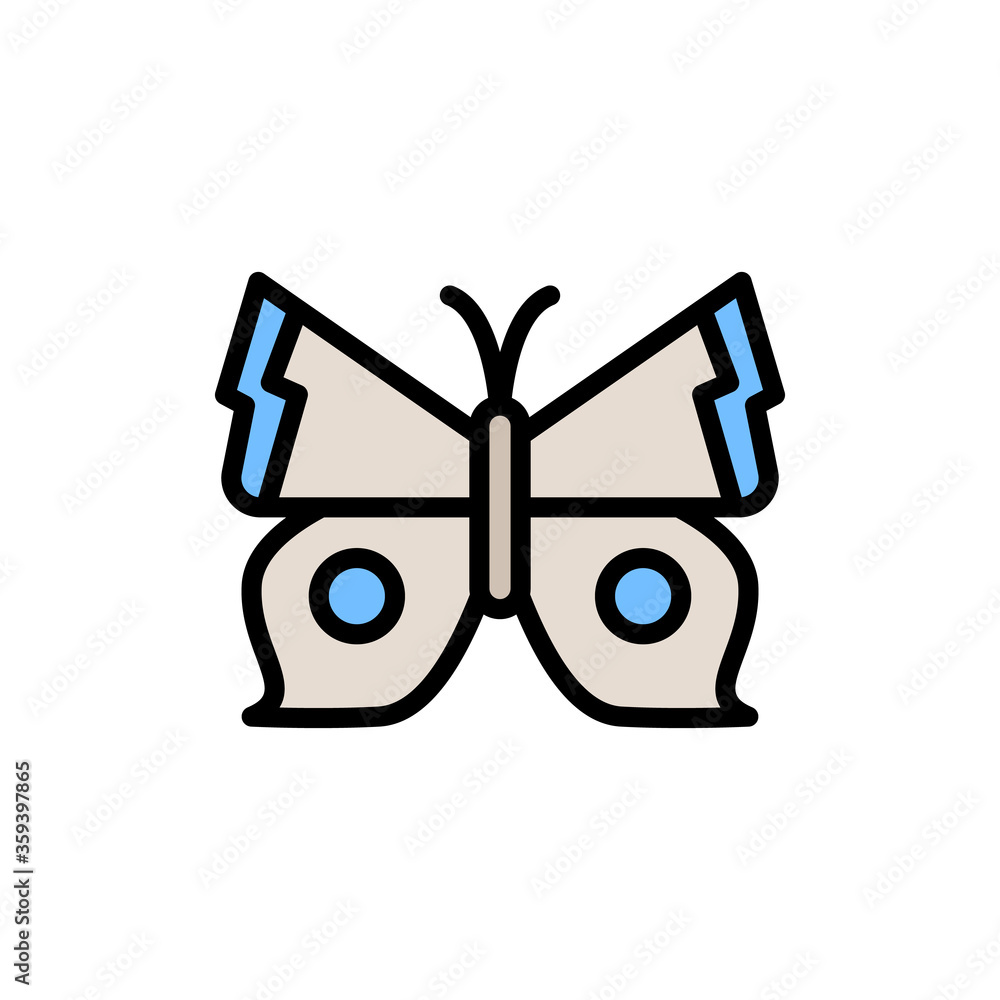 Poster butterfly, insect icon. simple color with outline vector elements of lepidoptera icons for ui and ux