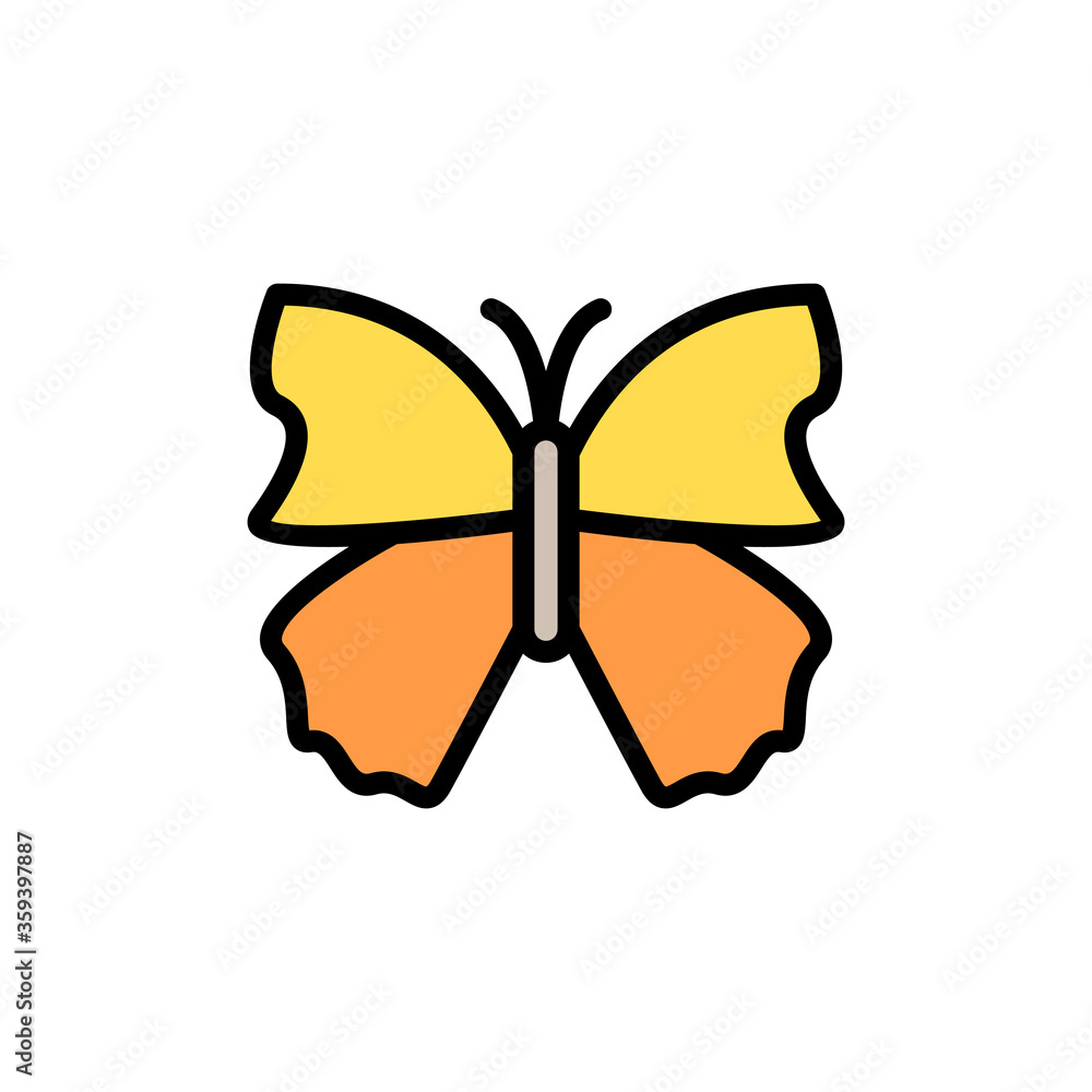 Poster butterfly, insect icon. simple color with outline vector elements of lepidoptera icons for ui and ux