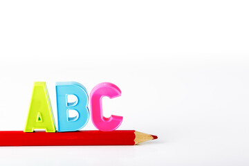 language learning concept language learning back to school letters on the pencil